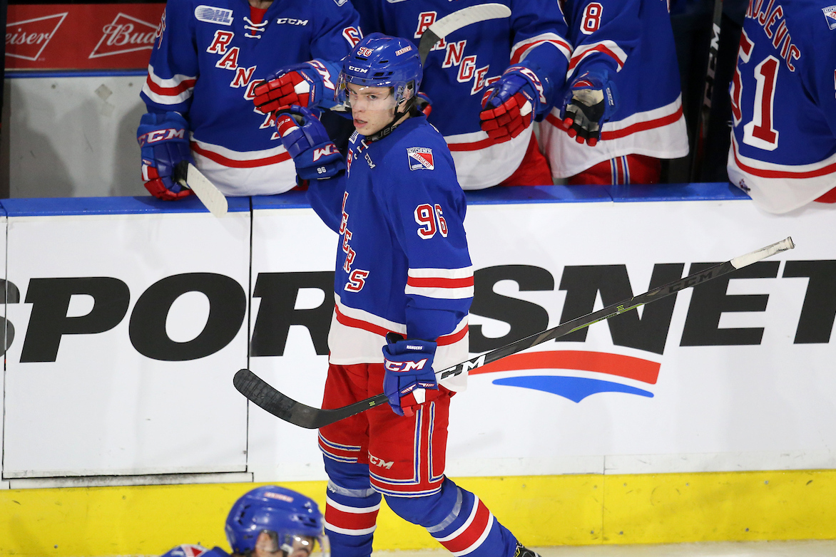 Rickard Hugg of the Kitchener Rangers Photo by .