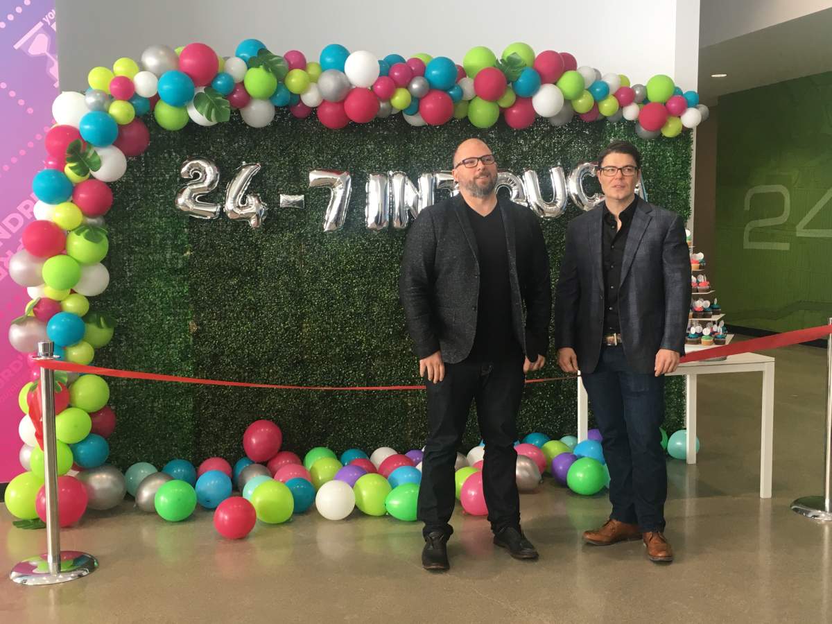 Greg Fettes and Jeff Fettes at the opening of 24-7 Intouch opening.