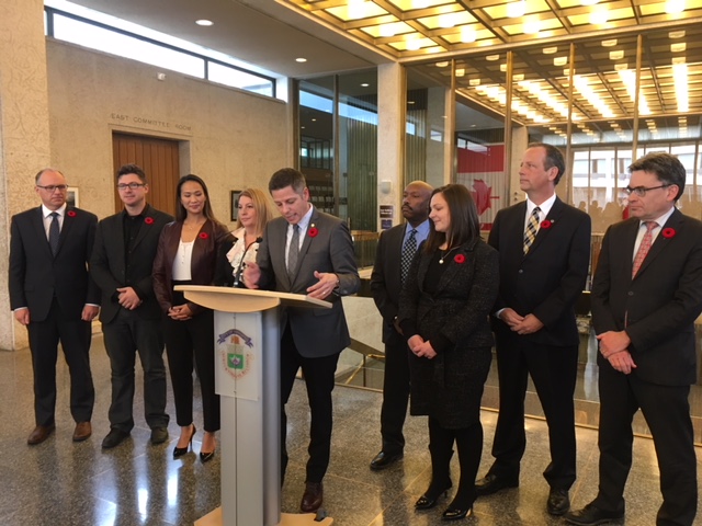 Mayor Brian Bowman introduces his new executive policy committee and deputy mayor.