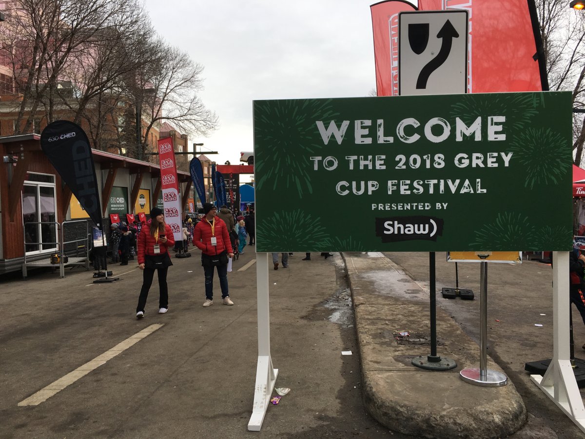 The Grey Cup Festival on Jasper Avenue. Nov. 22, 2018.