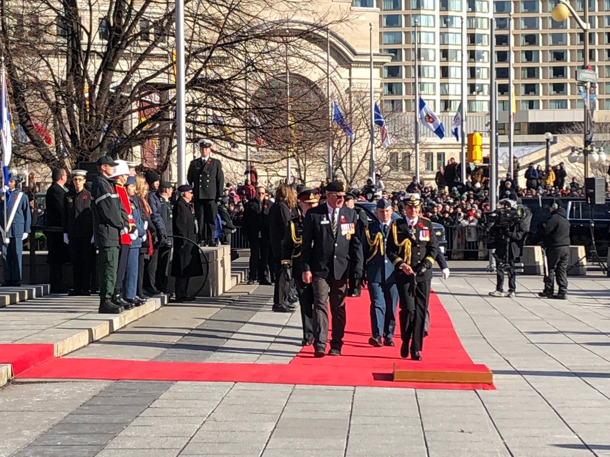 Gov.-Gen. Julie Payette arrives at the national Remembrance Day ceremony in downtown Ottawa on Sunday, Nov. 11.