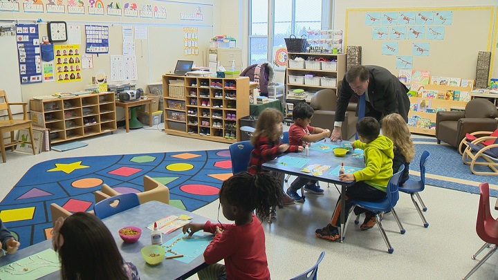 Deputy Premier and Education Minister Gordon Wyant was at St. Peter School in Regina on Tuesday to visit students who are now attending the Early Learning Intensive Support Pilot.  