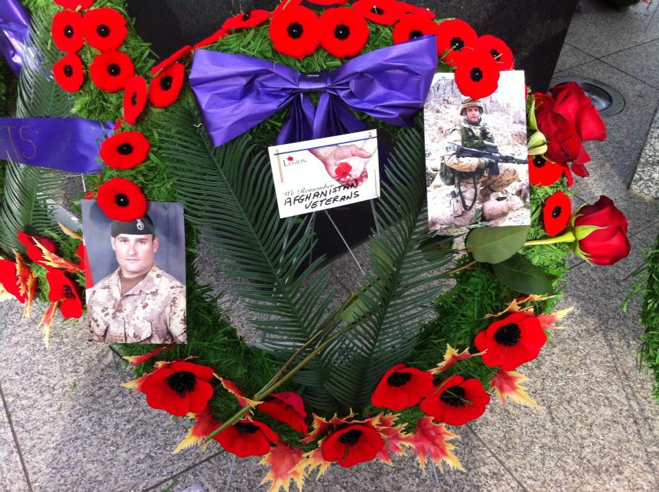 A memorial for Jonathan Snyder is shown in Langley, B.C., on Nov. 11, 2013.