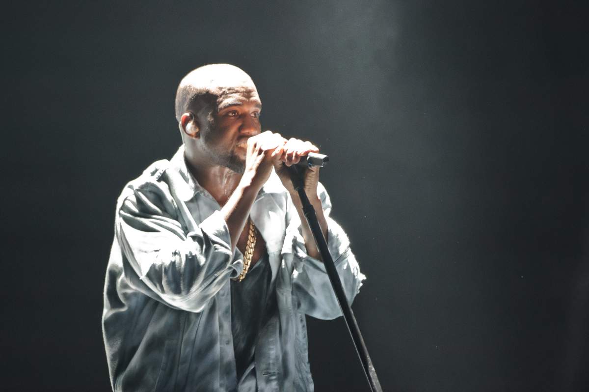 Kanye West performs on stage at Wireless Festival at Finsbury Park on July 5, 2014, in London, England.