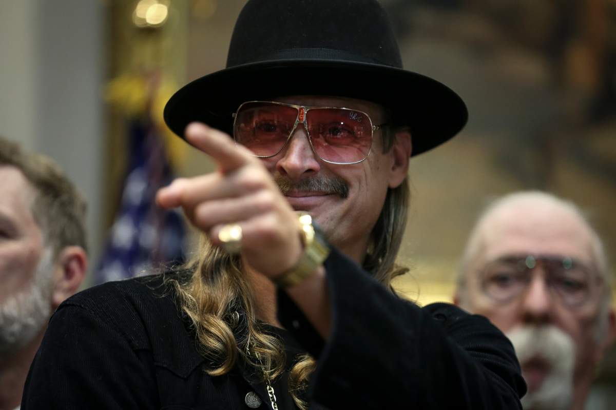 Kid Rock attends a signing ceremony in the Roosevelt Room of the White House on Oct. 11, 2018 in Washington, DC.