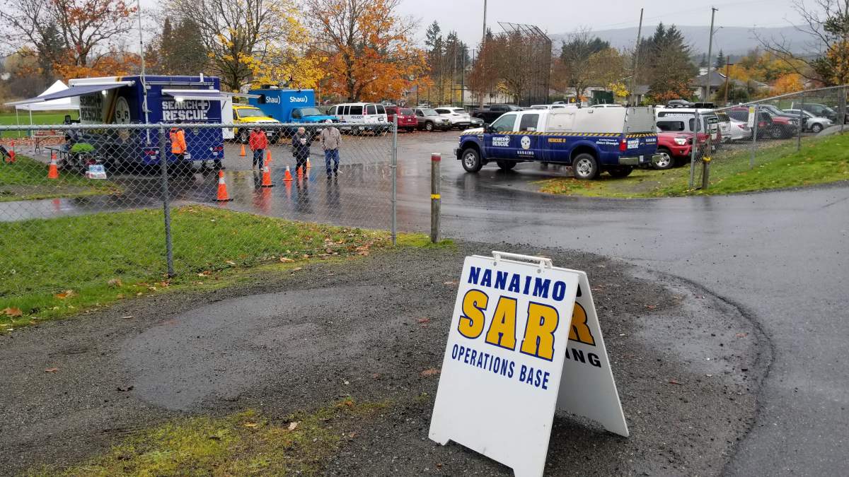 A command post was established Saturday for the search for Rick Larson.