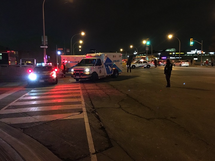 A woman has died after being hit by a bus outside of Lawrence West subway station.
