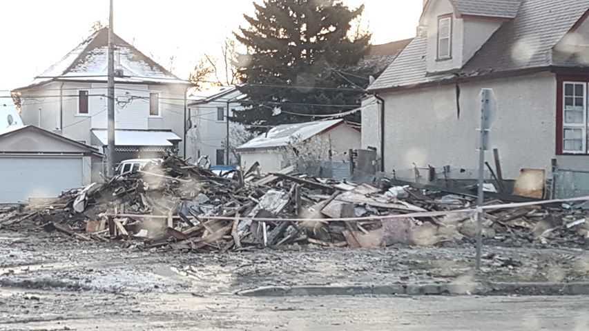 The aftermath of a fire on Lipton Street.
