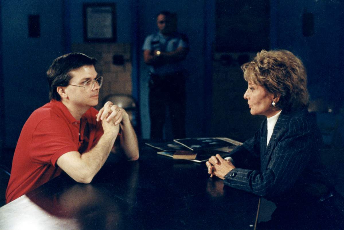 Barbara Walters spoke with Beatle John Lennon’s killer, Mark David Chapman, at the Attica Correctional Center on Dec. 4, 1992.