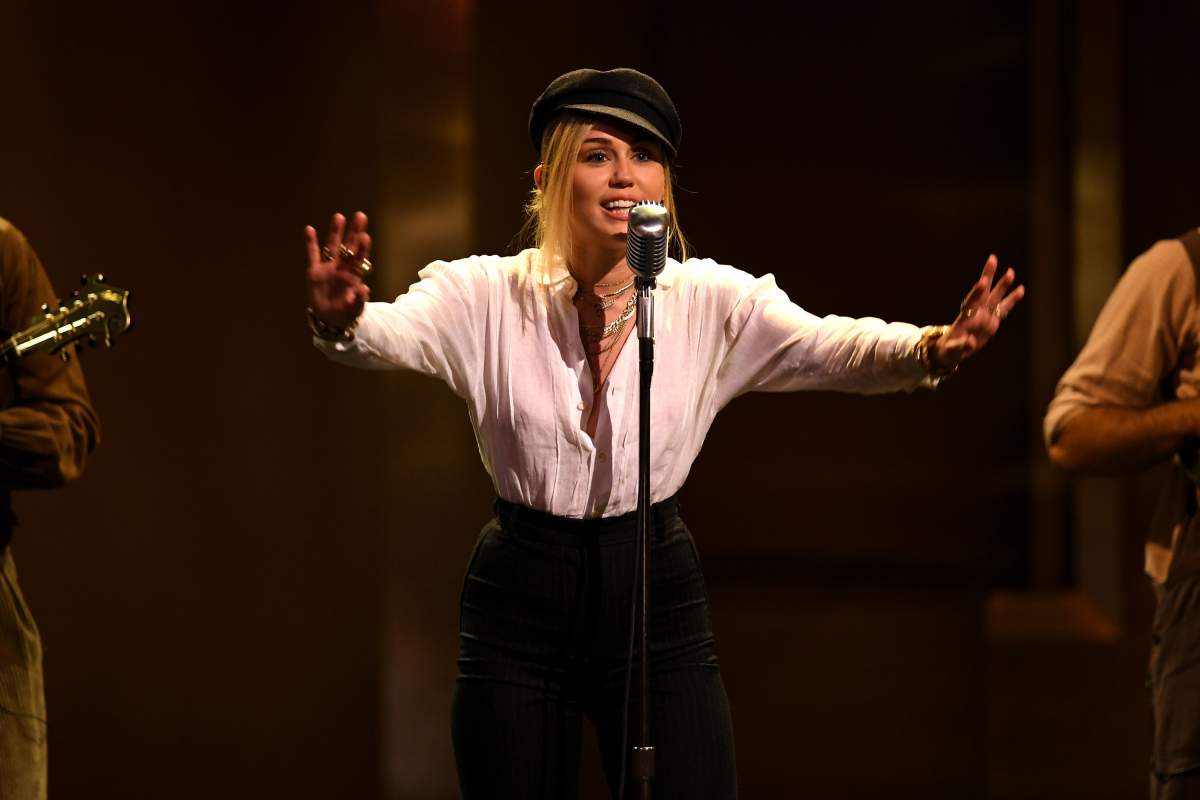 Miley Cyrus onstage during the American Film Institute’s 46th Life Achievement Award Gala at Dolby Theatre on June 7, 2018 in Hollywood, Calif.