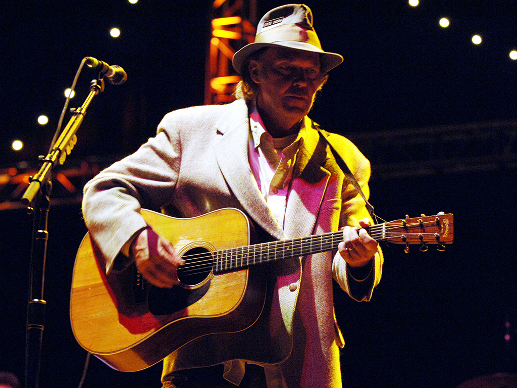 Neil Young performs as part of the 20th Annual Bridge School Benefit at Shoreline Amphitheatre on Oct. 21, 2006 in Mountain View, Calif.