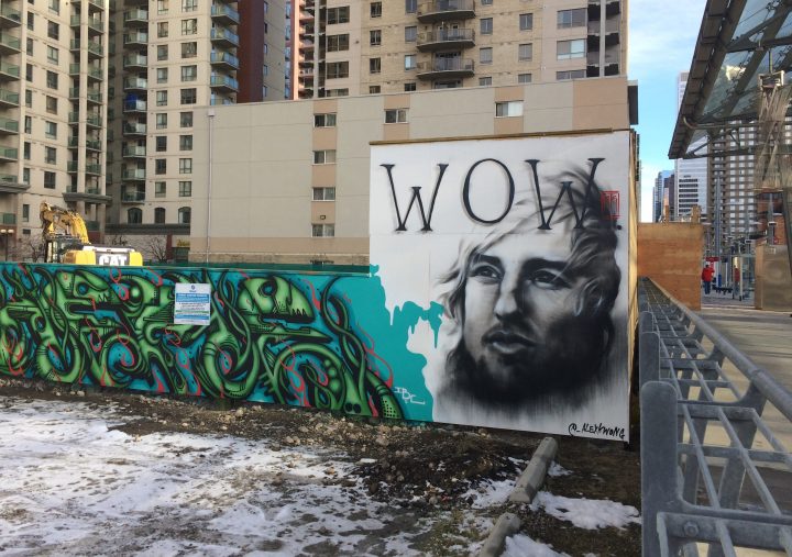Calgary artist’s Owen Wilson street art wows at CTrain station
