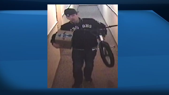 Edmonton police released a surveillance picture of a man they allege is connected with a parcel theft in the area of 106 Avenue and 105 Street on Nov. 19.