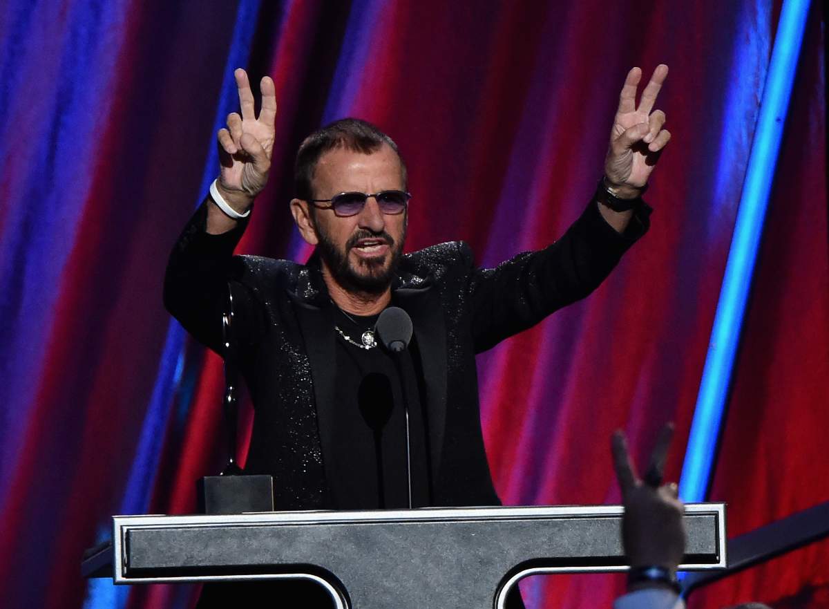 Ringo Starr performs during the 30th Annual Rock snd Roll Hall of Fame Induction Ceremony at Public Hall on April 18, 2015 in Cleveland, Ohio.
