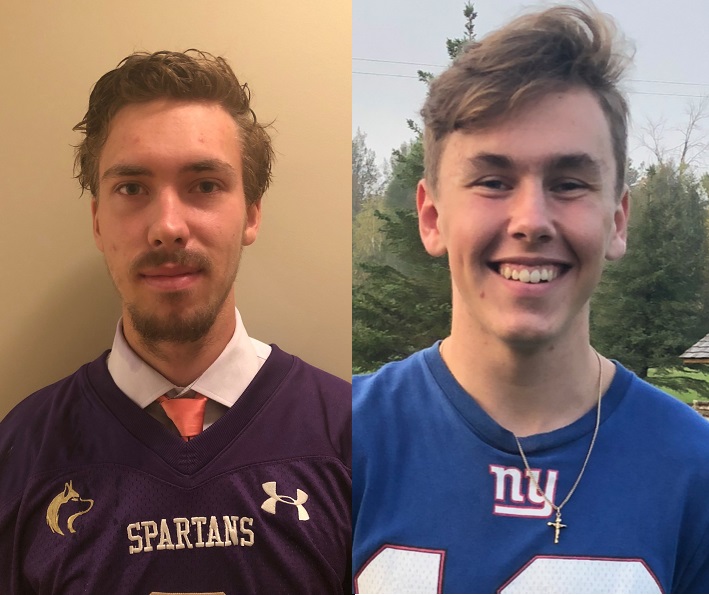 Sam Cross (left) and Jakob Tomas will play an exhibition high school football game in Edmonton on Saturday as part of the All-Canadian TITAN Team. 