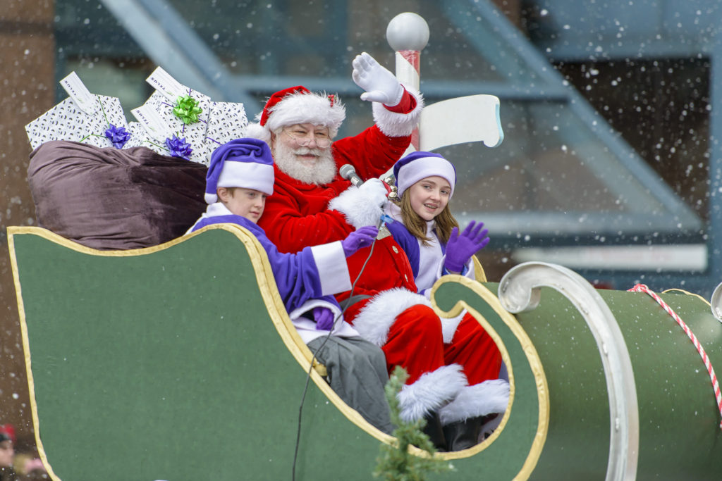 The TELUS Santa Claus Parade in downtown Vancouver.
