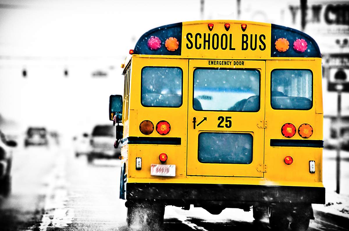 School buses across London, and surrounding Elgin, Middlesex, and Oxford Counties aren't running today.