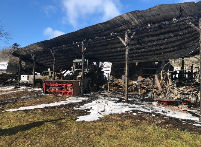 The Verhoevens lost everything inside their machinery barn following a fire early Saturday morning. 