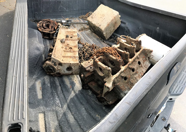 Transport Canada staff removed 31 non-compliant buoys and one dock from Shuswap Lake in October, including one which was anchored to a car engine block.