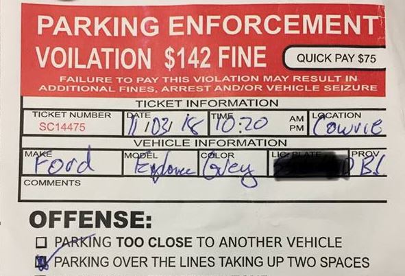 A look at the parking ticket that was placed on some vehicles on the Sunshine Coast.