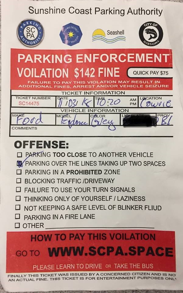 Would you pay for this parking ticket? Sunshine Coast residents alert police - image