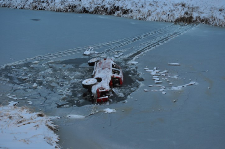 RCMP is looking for 26-year-old Colton Koop after a truck was found partially submerged in a creek in Swift Current.