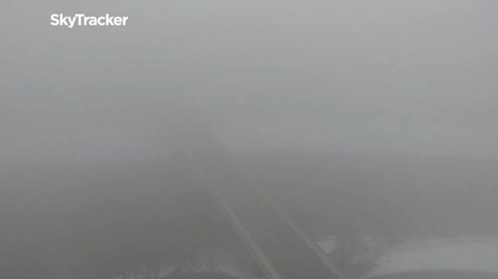 A foggy view outside the tower camera on Tuesday morning.