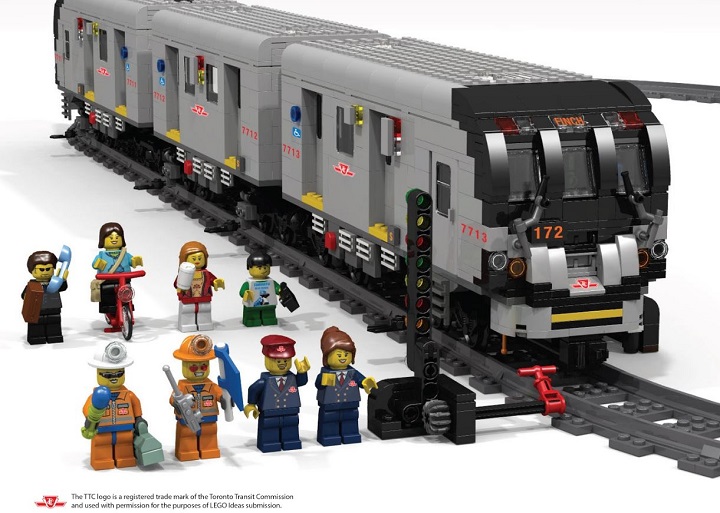 The Toronto Rocket LEGO subway train kit.