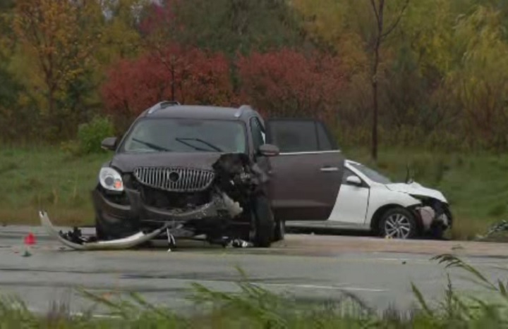 A 50-year-old man is dead following a two-vehicle crash in Vaughan on Nov. 2, 2018.