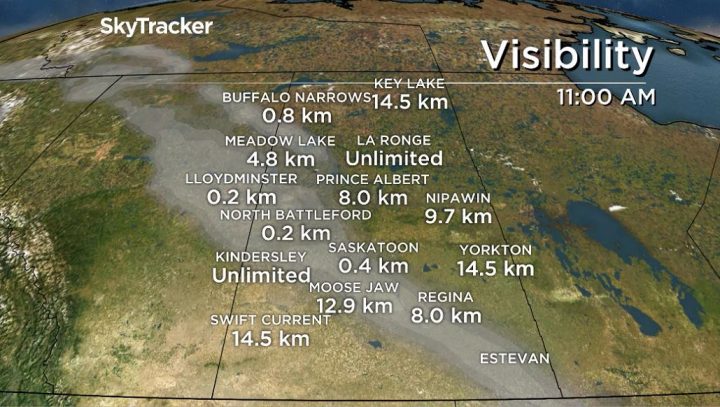 Visibility has been significantly reduced from dense fog.