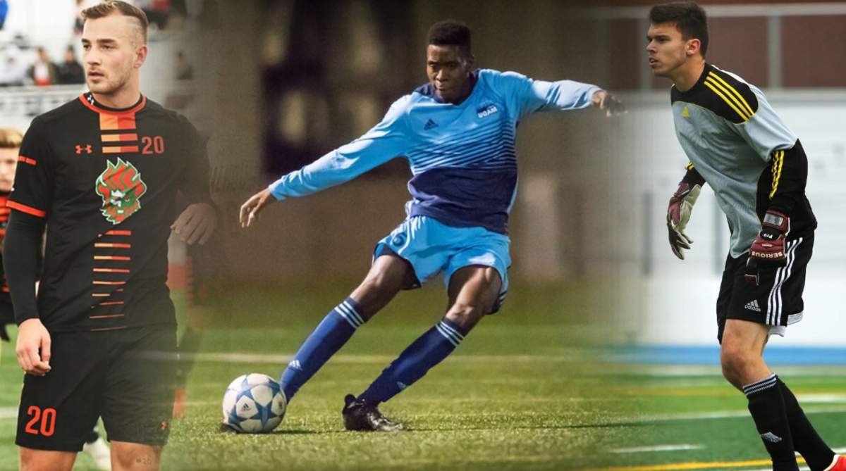 Peter Schaale (left), André Bona (middle) and Christian Oxner (right) were all drafted by the HFX Wanderers  on Monday at the CPL-U SPORTS draft. 