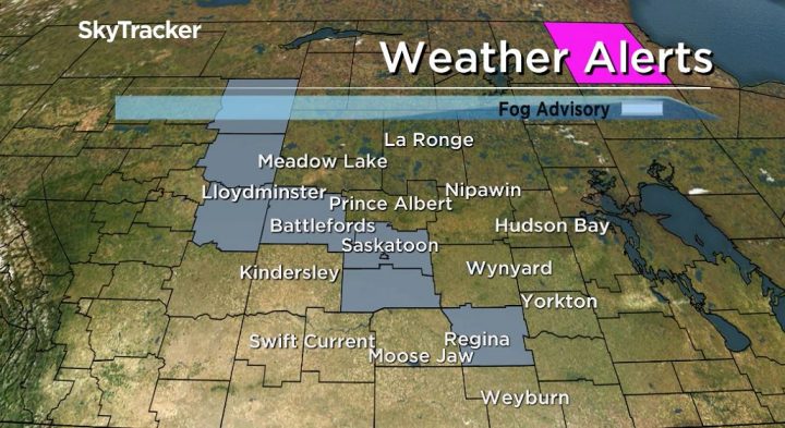 Dense fog near a slow moving front has developed in the Saskatoon area on Tuesday morning. 