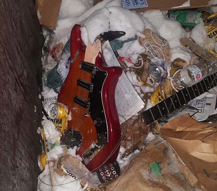 Witchrot shared a photo of a smashed guitar and told fans Sunday the band is taking a break.