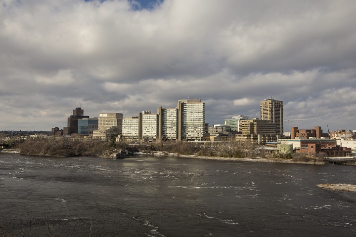 The Gatineau skyline is pictured from Ottawa, November 18, 2014. An undetermined quantity of heating oil ended up in the Outaouais River after a spill in Gatineau, Que. Friday, Dec. 21, 2018.