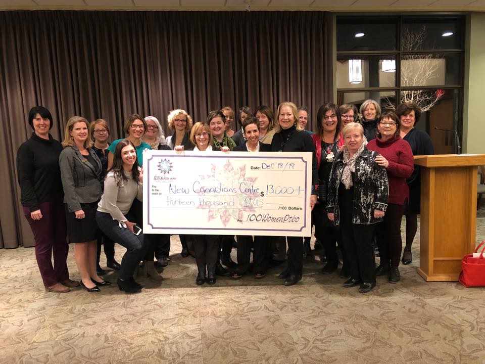100 Women Peterborough group donated $13,000 to the New Canadians Centre during its last meeting of the year on Dec. 18.