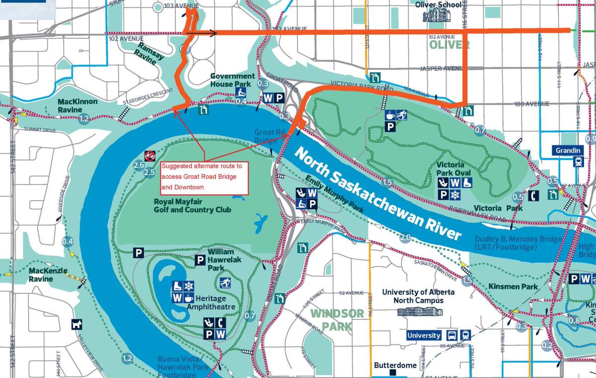 River Valley Road construction closures in Edmonton, Dec. 6, 2018.