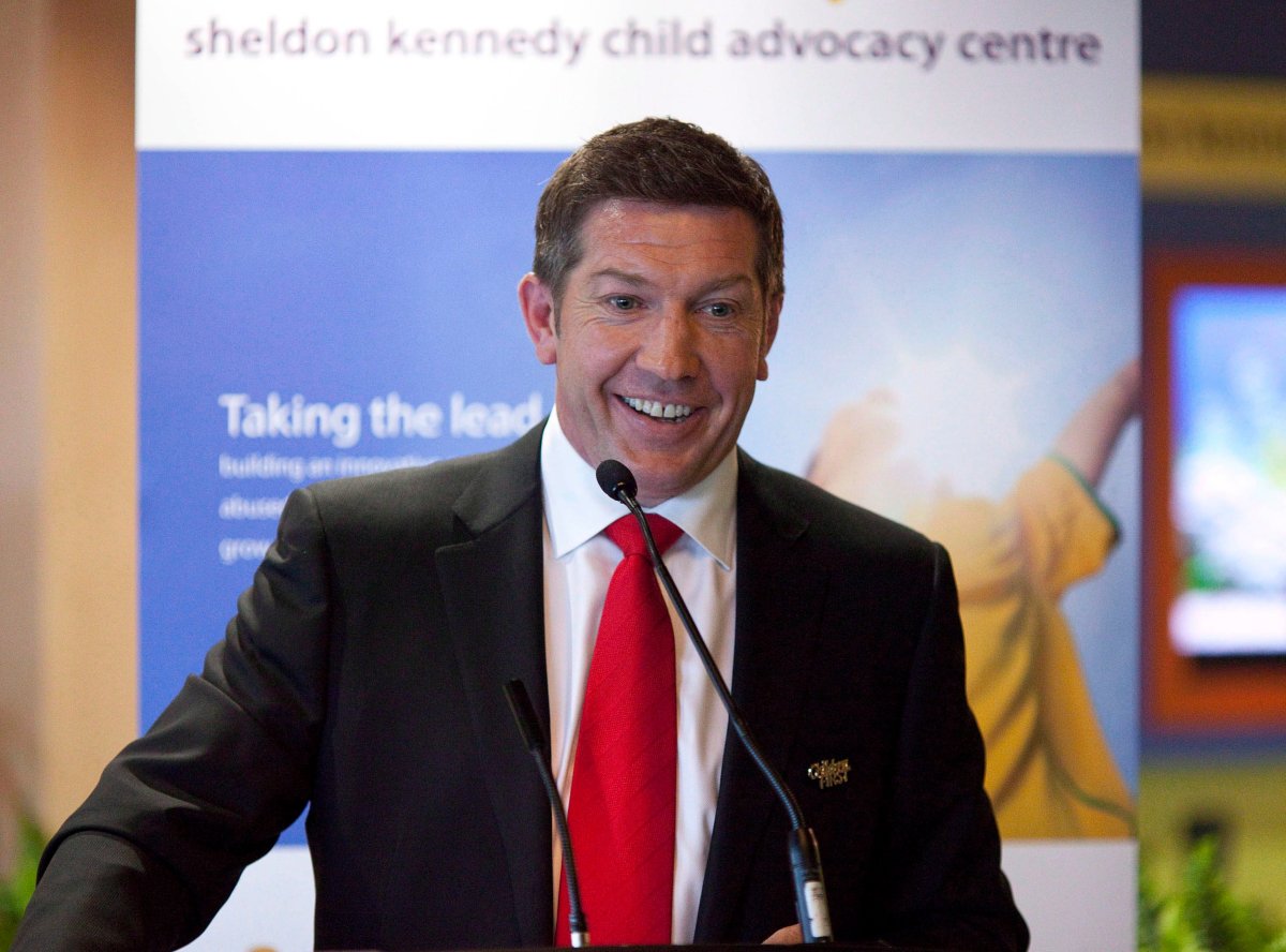 Former NHLer and sexual abuse victim Sheldon Kennedy opens the Sheldon Kennedy Child Advocacy Centre for children, youth, and families affected by child abuse in Calgary, Alta., on May 23, 2013. 