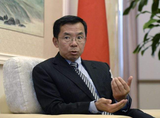 Ambassador of China to Canada Lu Shaye speaks during an interview at the Chinese embassy in Ottawa, May 24, 2018. 