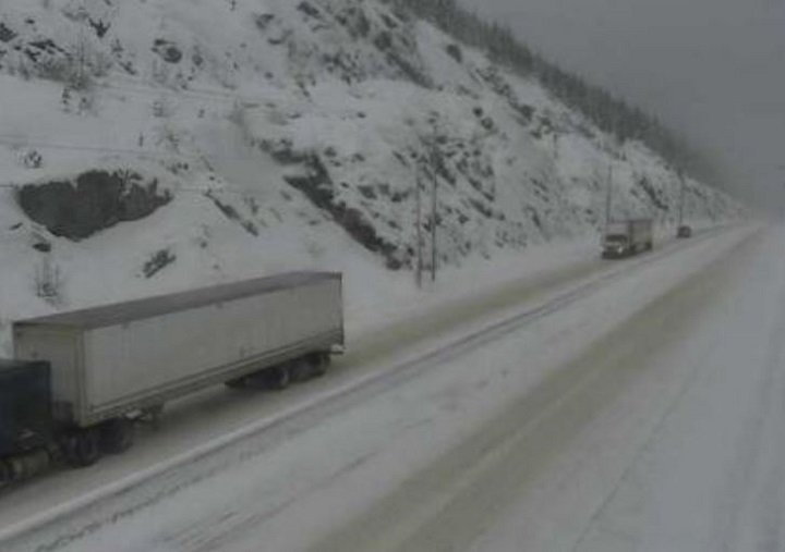 A photo of the Coquihalla Summit, taken Wednesday afternoon. Snow is expected to fall between Hope and Merritt later today, with up to 30 centimetres possible by Thursday morning.