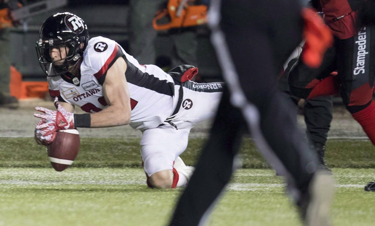 The Ottawa Redblacks say wide receiver Greg Ellingson was charged Friday with failing to provide a breath sample into a roadside screening device. 