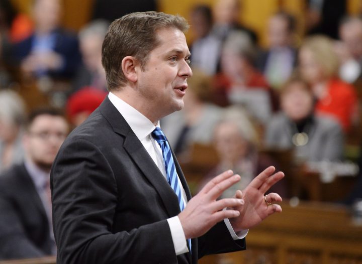 Leader of the Opposition Andrew Scheer rises during question period in the House of Commons on Parliament Hill in Ottawa on Dec.4, 2018. 