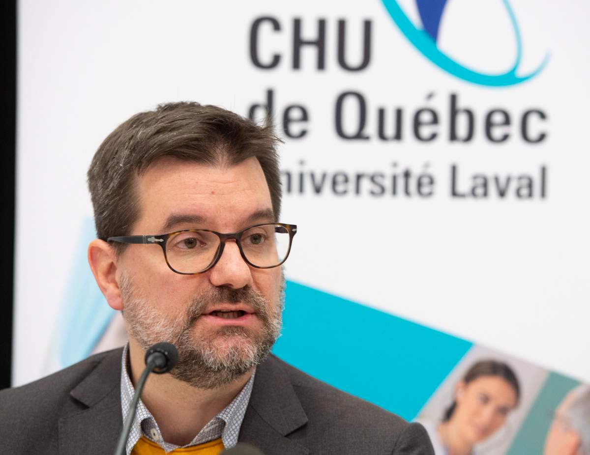 Trauma doctor Alexis Turgeon responds to reporters question on the status of boxer Adonis Stevenson.