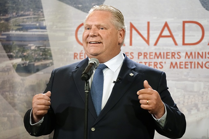 Premier of Ontario Doug Ford commenting at the First Ministers meeting held in Montreal, Que. on Friday, December 7, 2018. 