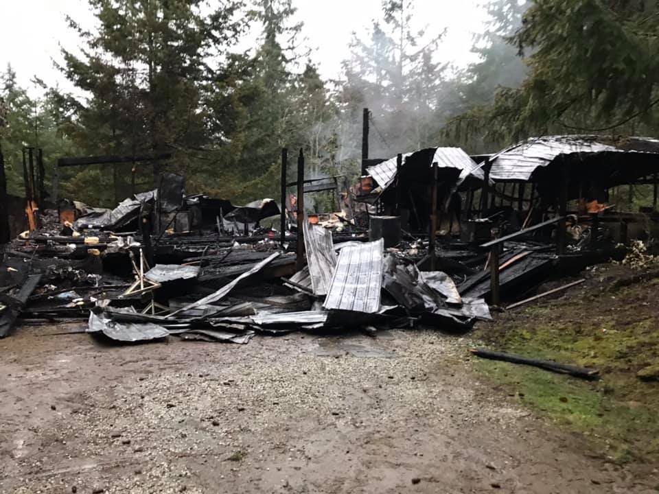 All that's left of Edwina Badan's Salt Spring Island home after a fire on Dec. 23, 2018.