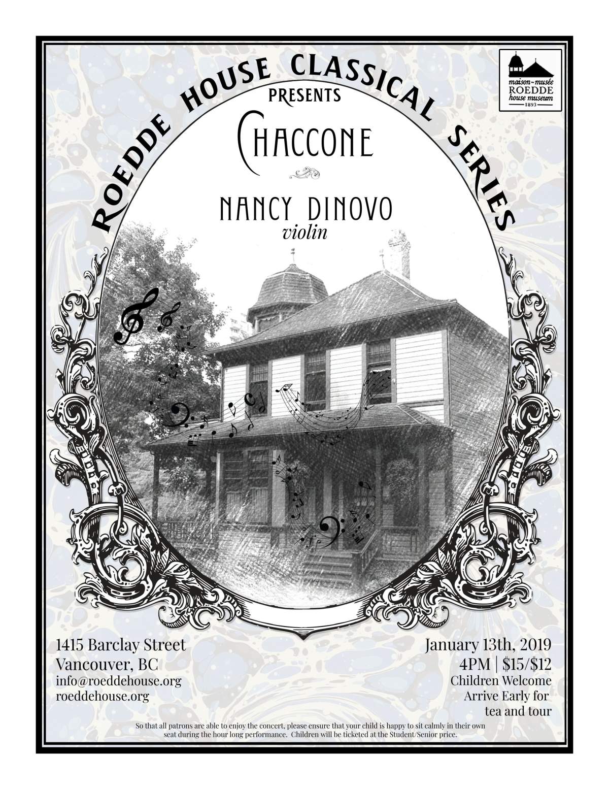 Roedde House Classical Series Presents: Chaccone with Nancy Dinovo, Violin - image
