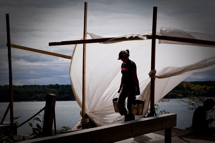 Archaeologists work on the site of Parc Cartier-Roberval park in Quebec City, August 6, 2010. To this day, more than 4000 artifact have been discovered on this site of the first French tentative of North American colonization. 