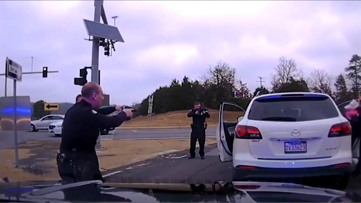 Screenshot from dashcam video / Little Rock Police