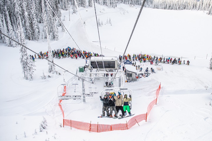 Big White Resort near Kelowna says its lifts were ridden a record five million times this past ski season.