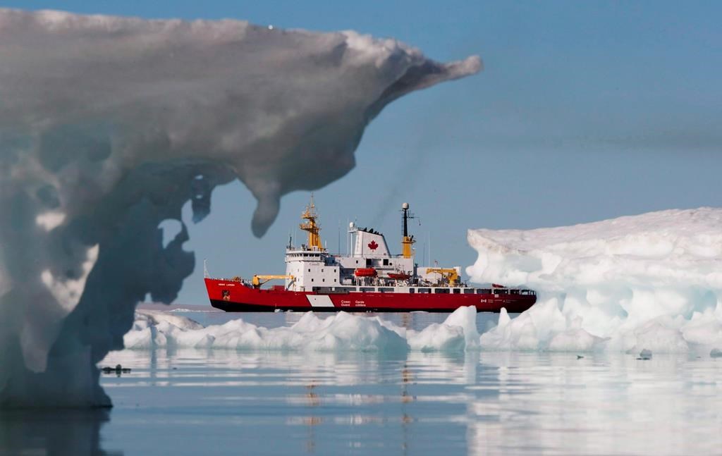 The Canadian Coast guard's medium icebreaker Henry Larsen is seen in Allen Bay during Operation Nanook as Prime Minister Stephen Harper visits Resolute, Nunavut on the third day of his five day northern tour to Canada's Arctic on August 25, 2010.