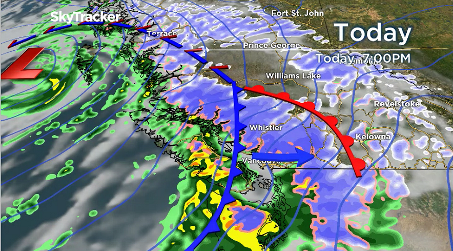A cold front will cross the South Coast Monday evening.